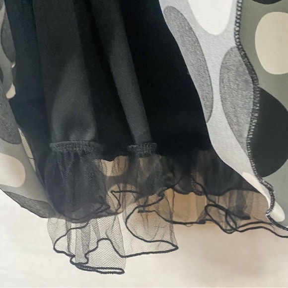 BCX Polka Dot Halter Dress with Peekaboo Ruffle, Black/White/Grey, Medium - Picture 7 of 9